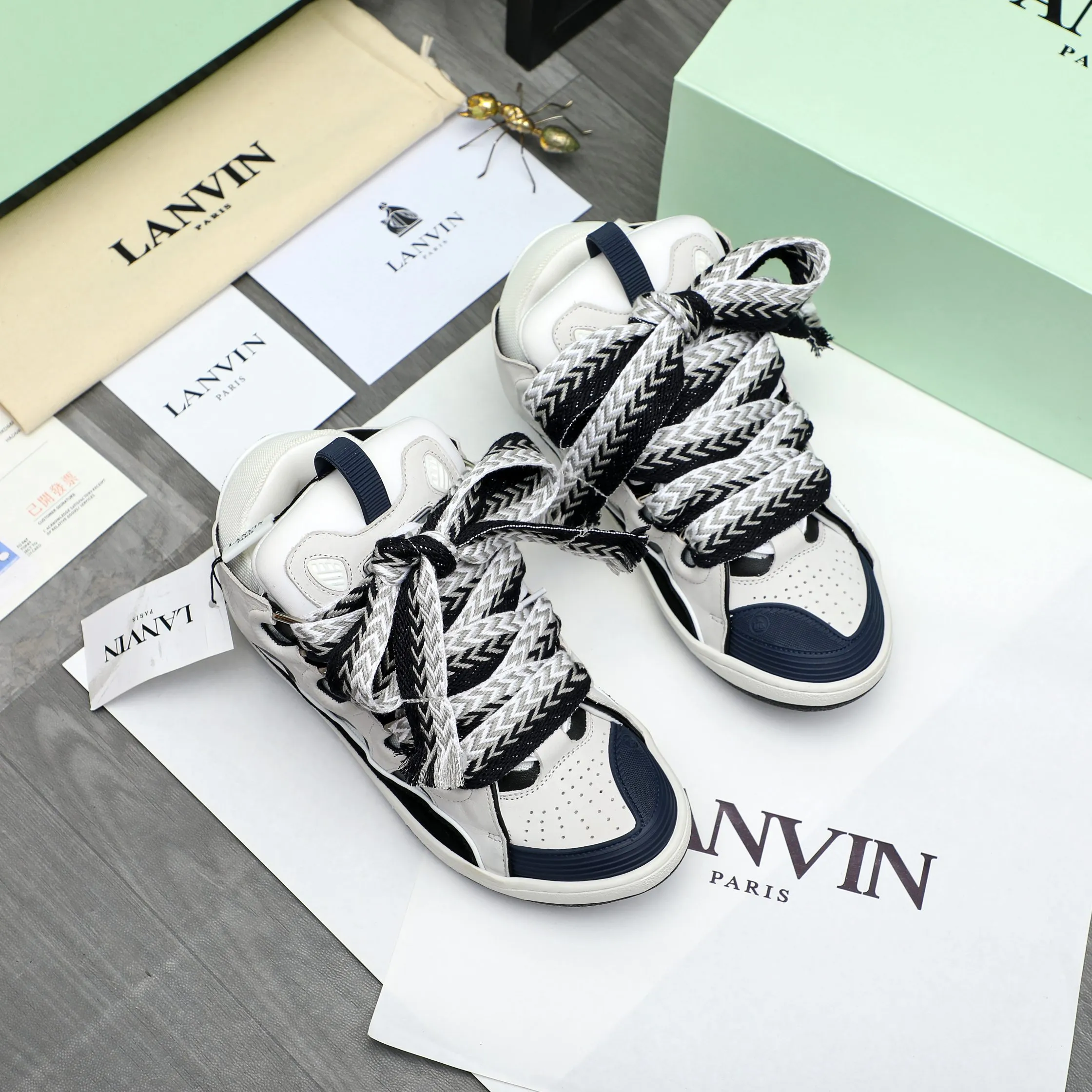 Men's shoes 💰740 [Lanvin] Lanvin high-end quality original couple's casual shoes - Upper: imported cowhide leather splicing breathable mesh - Inner lining: Lycra elastic lining - Outsole: original rubber outsole - Super high quality control·Fine workmanship: highlighted (high-end·luxury·grade) -Size: 36-45 (45 can be customized)
